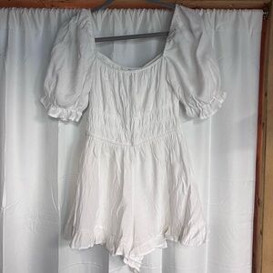 White dressy romper